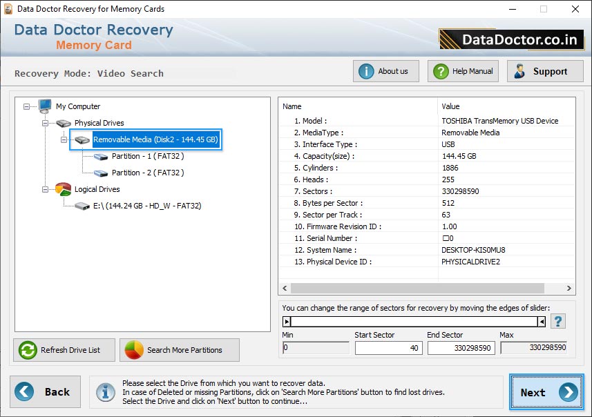Select Logical Drive